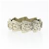 Image 4 : Unique Vintage 14K White Gold Floral Work Wavy Scrunched Eternity Band Ring Sz 5