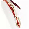 Image 2 : Vintage 14k Gold 16" Multi Strand Freshwater Pearl Coral Bead Torsade Necklace