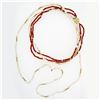Image 4 : Vintage 14k Gold 16" Multi Strand Freshwater Pearl Coral Bead Torsade Necklace