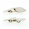Image 5 : Antique Art Deco 14k White Gold Hand Etched & Engraved Rectangular Cufflinks