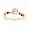 Image 7 : Antique Edwardian 18K Gold Platinum 0.90 ctw Diamond Wavy Accents Engagement Rin