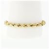Image 5 : Fine Solid 18k Yellow Gold 8" 6.4mm Thick Puffed Rope Link Unisex Chain Bracelet