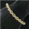 Image 6 : Fine Solid 18k Yellow Gold 8" 6.4mm Thick Puffed Rope Link Unisex Chain Bracelet