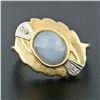 Image 2 : Vintage 14K Gold 6.85 ctw Oval Cabochon Gray Star Sapphire & Diamond Cocktail Ri