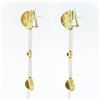 Image 5 : Antonini 18K TT Gold Bezel Citrine Diamond & Ruby Long Dangle Day Night Earrings