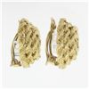 Image 4 : Solid 14K Yellow Gold Rope Spiral Concentric Wrap Large Button Clip on Earrings