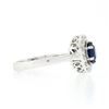 Image 5 : 18k White Gold 1.55 ctw Round Blue Sapphire Solitaire & Diamond Halo Cluster Rin
