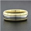 Image 2 : Vintage Unisex Solid Platinum & 18k Gold Heavy Polished Wedding Band Ring 10.93g