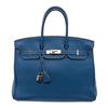 Image 1 : Hermes Birkin Bag 35 Blue leather