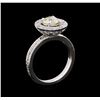 Image 4 : 1.55 ctw Diamond Halo Ring - 14KT White Gold