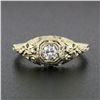 Image 2 : Antique Art Deco 18k Gold 0.26 ctw European Diamond Lambert Bros Filigree Ring
