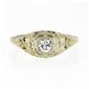 Image 4 : Antique Art Deco 18k Gold 0.26 ctw European Diamond Lambert Bros Filigree Ring