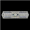 Image 7 : Antique Art Deco Platinum 7.24 ctw Diamond Large Sapphire Filigree Brooch Pin