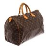 Image 2 : Louis Vuitton Brown Monogram Canvas Leather Speedy 30 Satchel Bag