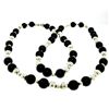 Image 1 : Tiffany & Co. Sterling Silver & Black Onyx Graduated Bead Ball Long 32" Necklace