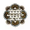 Image 1 : Antique Art Nouveau 14k Gold Seed Pearl White Blue Enamel Flower Brooch Pendant