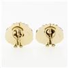 Image 5 : Large 14k Yellow Gold 13.9mm Mabe Pearl & 0.12 ctw Round Diamond Button Earrings