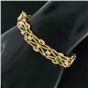 Image 7 : Antique Victorian 15k Gold Green Peridot & Pearl Love Knot Link Chain Bracelet