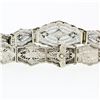 Image 4 : Antique Art Deco Esemco 14k White Gold Diamond Milgrain Filigree Buckle Bracelet