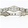 Image 5 : Antique Art Deco Esemco 14k White Gold Diamond Milgrain Filigree Buckle Bracelet