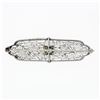 Image 3 : Antique Art Deco 10k White Gold 0.15 ctw Round Diamond Foliage Filigree Brooch P