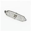 Image 4 : Antique Art Deco 10k White Gold 0.15 ctw Round Diamond Foliage Filigree Brooch P
