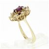 Image 7 : Vintage 14k Gold 1.37 ctw Pear Shape Ruby W/ Diamond & Folded Work Open Halo Rin