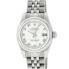Image 2 : Rolex Ladies New Style Sapphire Quickset White Roman Smooth Bezel Wristwatch 26M
