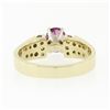 Image 6 : 14k TT Gold 1.18 ctw Pink Sapphire Solitaire Round Diamond Channel Engagement Ri