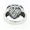 Image 6 : 18K White Gold 1.95 ctw Pavï¿½ Sapphire & Diamond Puffed Domed Heart Cluster Rin