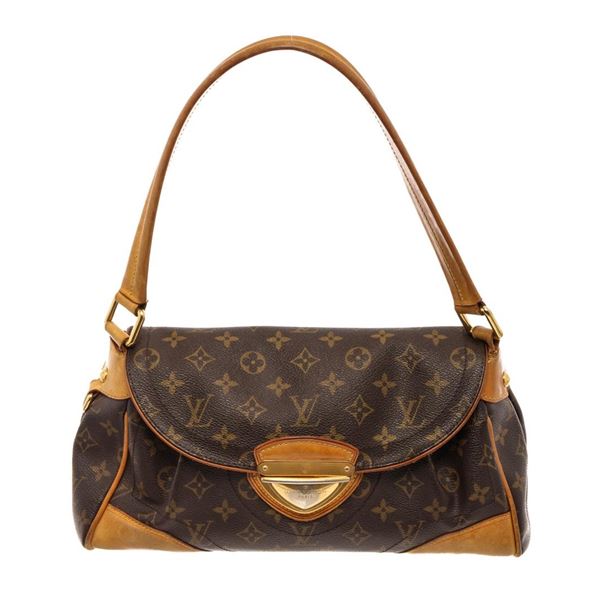 Louis Vuitton Beverly MM Shoulder Bag Brown Monogram Coated Canvas