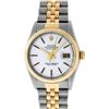 Image 2 : Rolex Mens 2 Tone Silver Index 36MM 14K Yellow Gold & Steel Datejust Wristwatch