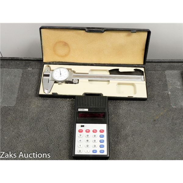 MATH SET AND VINTAGE CALCULATOR