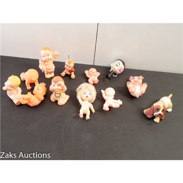 LOT OF VINTAGE BABY FACE DOLLS AND FIGURINES