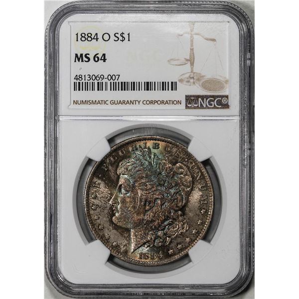 1884-O $1 Morgan Silver Dollar Coin NGC MS64 Nice Toning