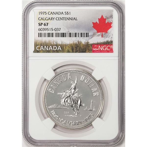 1975 Canada $1 Calgary Centennial Silver Dollar Coin NGC SP67