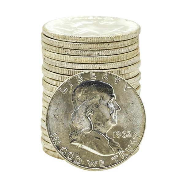 Roll of (20) 1962-D Brilliant Uncirculated Franklin Half Dollar Coins