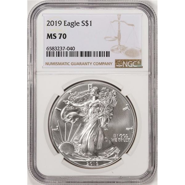 2019 $1 American Silver Eagle Coin NGC MS70