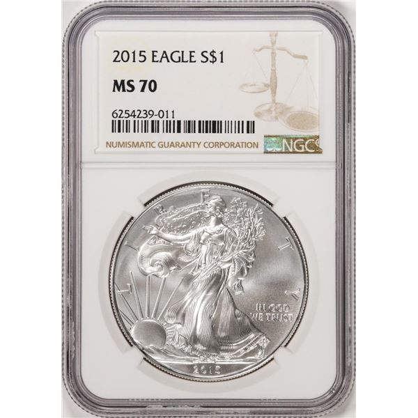 2015 $1 American Silver Eagle Coin NGC MS70