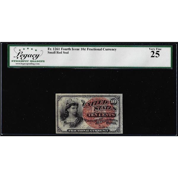 1863 Fourth Issue 10 Cents Fractional Currency Note Fr.1261 Legacy Very Fine 25