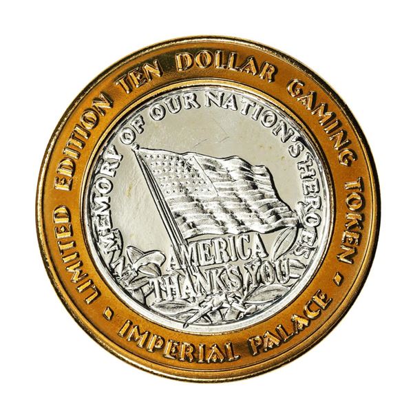 .999 Fine Silver Imperial Palace Las Vegas, Nevada $10 Limited Edition Gaming Token