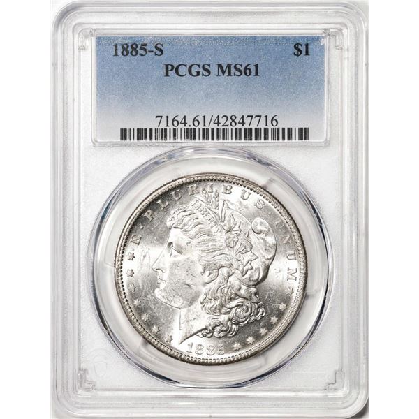 1885-S $1 Morgan Silver Dollar Coin PCGS MS61