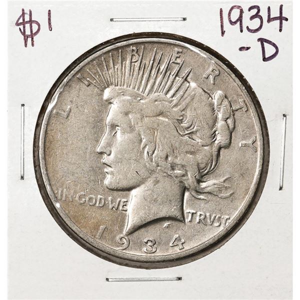 1934-D $1 Peace Silver Dollar Coin