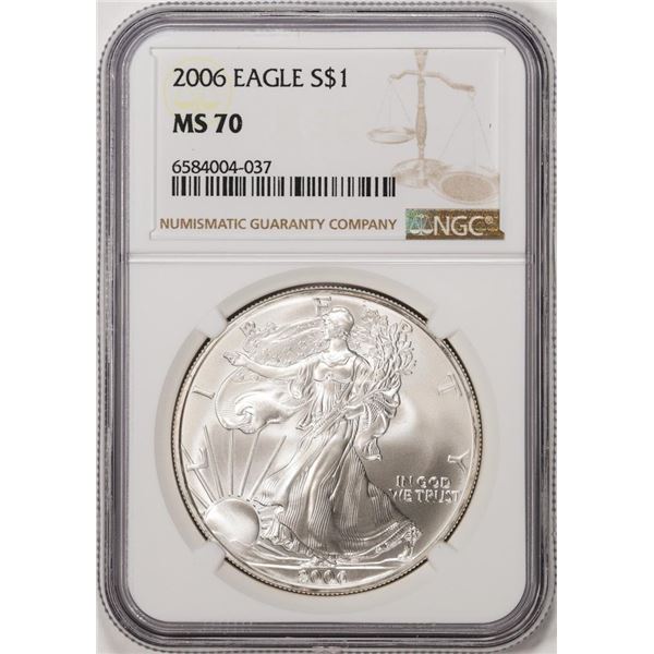 2006 $1 American Silver Eagle Coin NGC MS70