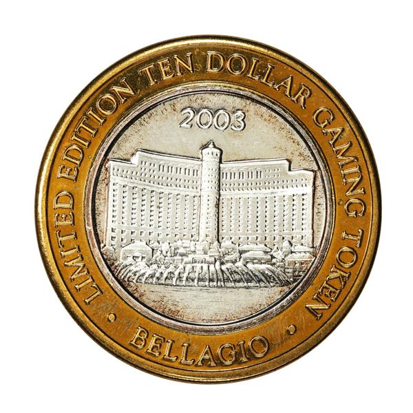 .999 Silver Bellagio Las Vegas, NV $10 Casino Limited Edition Gaming Token