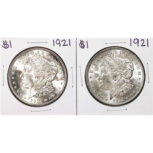 Lot of (2) 1921 $1 Morgan Silver Dollar Coins