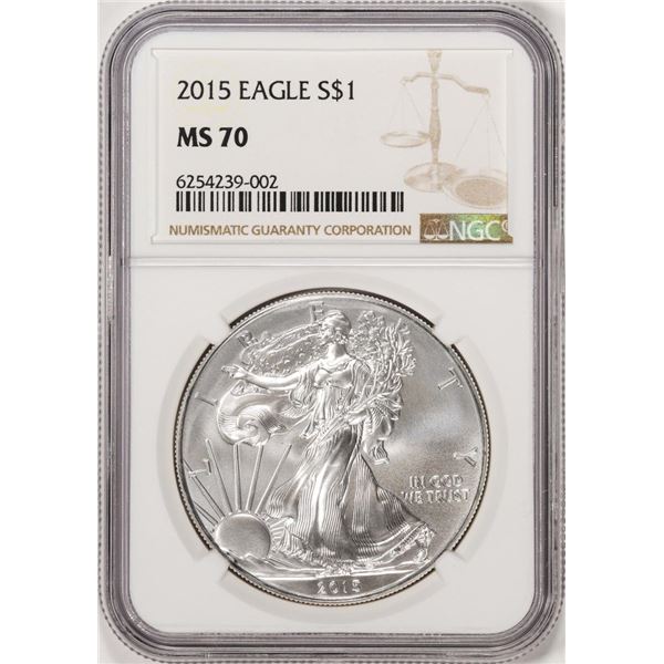 2015 $1 American Silver Eagle Coin NGC MS70