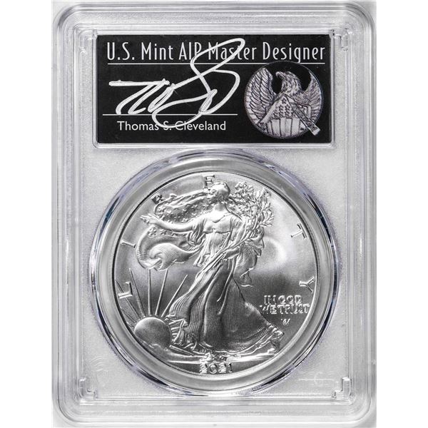 2021 Type 2 $1 American Silver Eagle Coin PCGS MS70 Cleveland Signature FDOI