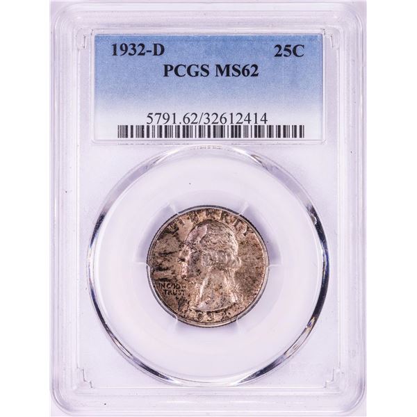 1932-D Washington Quarter Coin PCGS MS62