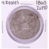 Image 1 : 1863 ZsMO Mexico 4 Reales Silver Coin